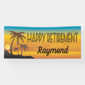 Happy Retirement Beach Szene mit Palmen Banner (Horizontal)