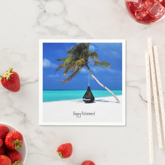 Happy Retirement /Beach und Palm Tree Serviette (Beispiel)