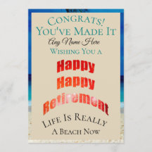 Happy Retirement beliebigen Namen Glückwunsch -