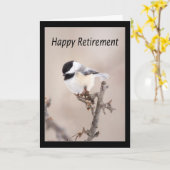 Happy Retirement Black Cap Chickadee Card Karte (Gelbe Blume)