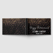 Happy Retirement Black Imitats Gold Glitzer Custom Gästebuch (Voll)