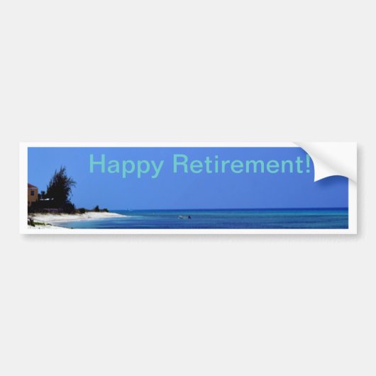 Happy Retirement - Blauer Himmel, blauer Ozean Autoaufkleber (Vorne)