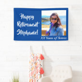 Happy Retirement Blue Foto Retirement Party Banner (Insitu)