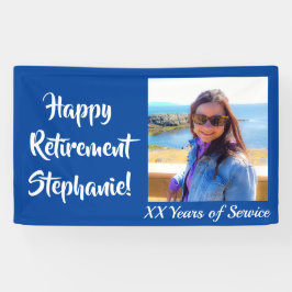 Happy Retirement Blue Foto Retirement Party Banner