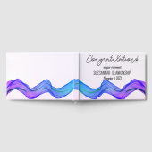 Happy Retirement Blue Lila Watercolor Custom Gästebuch (Voll)