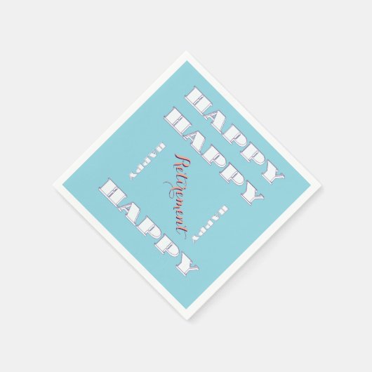 HAPPY Retirement Blue Serviette (Ecke)