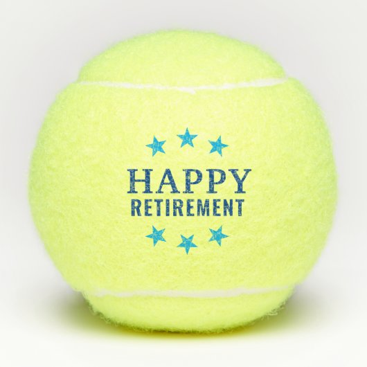 Happy Retirement Blue Star Tennis Balls Tennisbälle (Vorderseite)