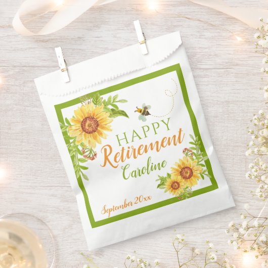 Happy Retirement Blumenblume Geschenktütchen (Ausgeschnitten)
