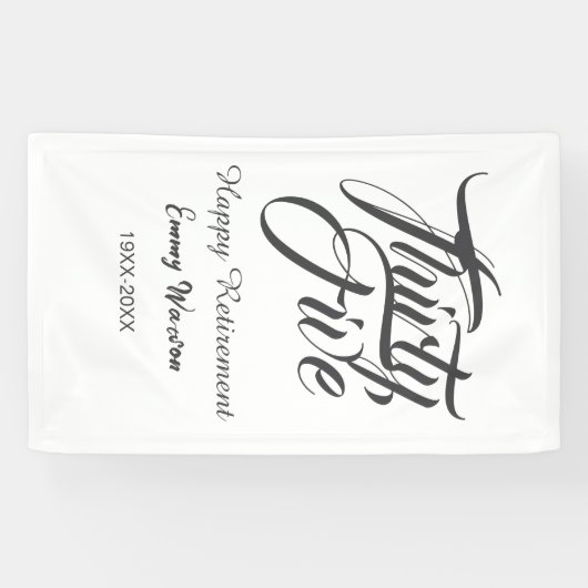 Happy retirement bold letter name year elegant sim banner (Horizontal)