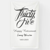 Happy retirement bold letter name year elegant sim banner (Vertikal)