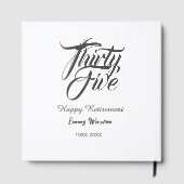 Happy retirement bold letter name year elegant sim gästebuch (Rückseite)