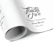 Happy retirement bold letter name year elegant sim geschenkpapier (Rolleneckpunkt)