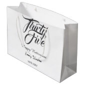 Happy retirement bold letter name year elegant sim große geschenktüte (Rückseite Schrägansicht)