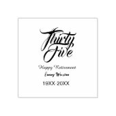 Happy retirement bold letter name year elegant sim gummistempel (Prägung)