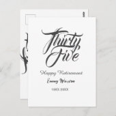 Happy retirement bold letter name year elegant sim postkarte (Vorne/Hinten)