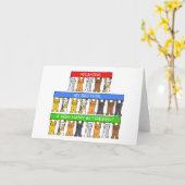 Happy Retirement Brother Cartoon Katzen Karte (Gelbe Blume)