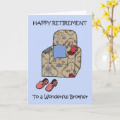 Happy Retirement Brother Cartoon Sessel Karte (Gelbe Blume)
