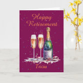 Happy Retirement Bubbly Celebration Karte (Gelbe Blume)