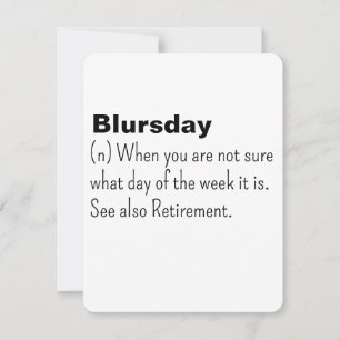 Happy Retirement Card, Blursday, Funny Retirement, Feiertagskarte