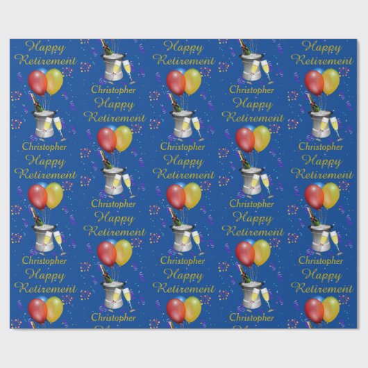 Happy Retirement Celebration Sparkling Geschenkpapier (Flach)