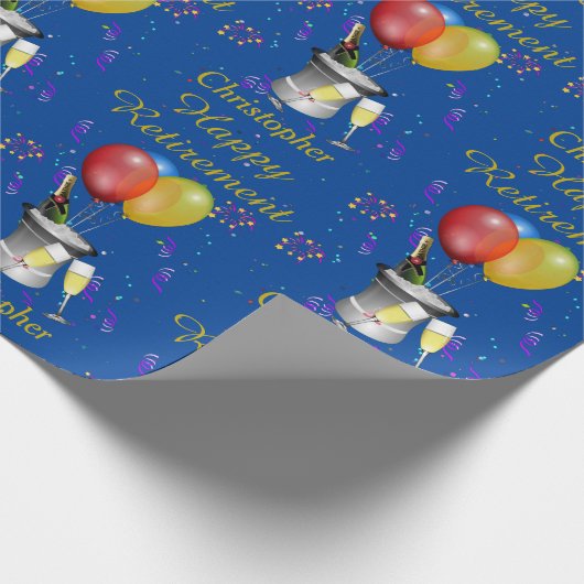 Happy Retirement Celebration Sparkling Geschenkpapier (Ecke)