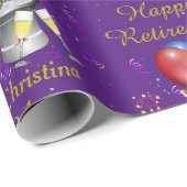 Happy Retirement Celebration Sparkling Wein Geschenkpapier (Rolleneckpunkt)