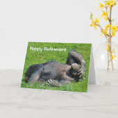Happy Retirement - Chimpanzee Grußkarte Karte (Gelbe Blume)