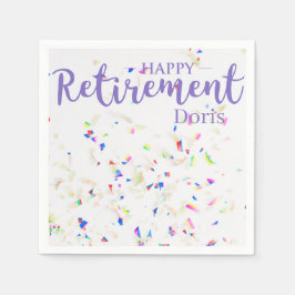 Happy Retirement Confetti Paper Napkin Serviette