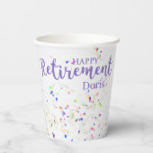 Happy Retirement Confetti Papiertasse Pappbecher (Rückseite)