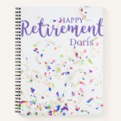 Happy Retirement Confetti Spiral Notebook Notizblock (Vorderseite)
