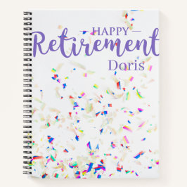 Happy Retirement Confetti Spiral Notebook Notizblock