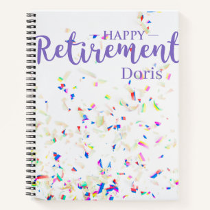 Happy Retirement Confetti Spiral Notebook Notizblock