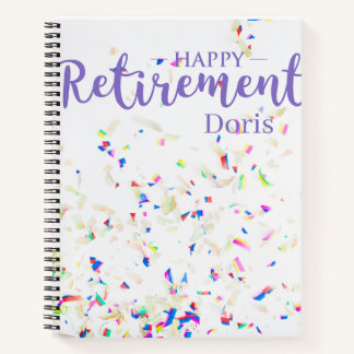 Happy Retirement Confetti Spiral Notebook Notizblock