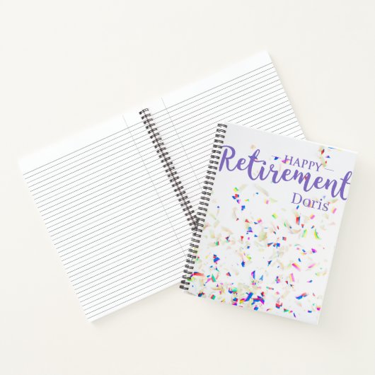 Happy Retirement Confetti Spiral Notebook Notizblock (Innenseite)