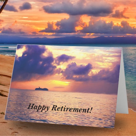 Happy Retirement Cruise in Sunset Card Karte