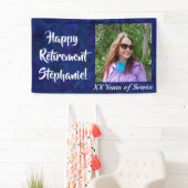 Happy Retirement Dark Blue Foto Retirement Party Banner (Insitu)