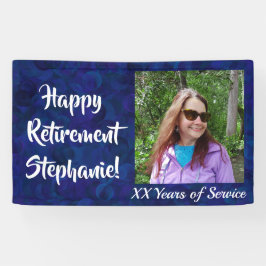 Happy Retirement Dark Blue Foto Retirement Party Banner
