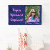 Happy Retirement Dark Blue Foto Retirement Party Banner (Insitu)