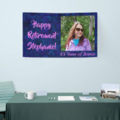Happy Retirement Dark Blue Foto Retirement Party Banner (Messeveranstaltung)