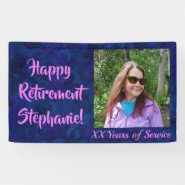 Happy Retirement Dark Blue Foto Retirement Party Banner