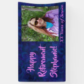 Happy Retirement Dark Blue Foto Retirement Party Banner (Vertikal)
