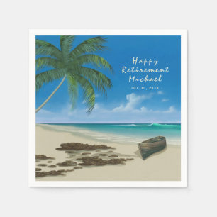 "Happy Retirement" Das "Tropical Beach Custom Pape Serviette