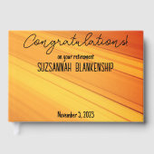 Happy Retirement Diagonal Gold Streaks Custom Gästebuch (Vorderseite)
