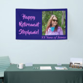 Happy Retirement Dunkle Lila Foto Rente Banner (Messeveranstaltung)