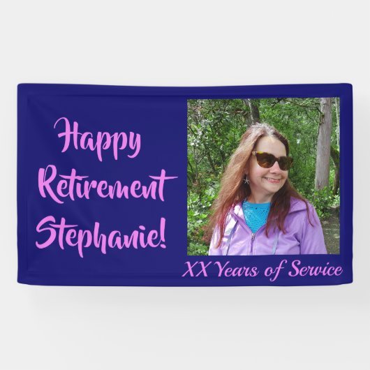 Happy Retirement Dunkle Lila Foto Rente Banner (Horizontal)