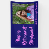 Happy Retirement Dunkle Lila Foto Rente Banner (Vertikal)