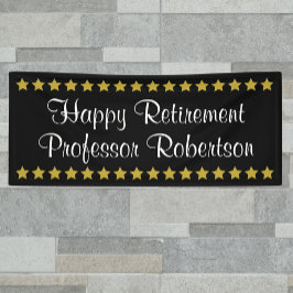 Happy Retirement einfach elegant mit goldenen Ster Banner