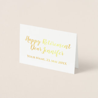 Happy Retirement Elegante Script Kalligraphie Folienkarte