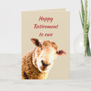 Happy Retirement Ewe Funny Sheep Animal Spaß Karte
