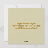 Happy Retirement Feiertagskarte (Rückseite)